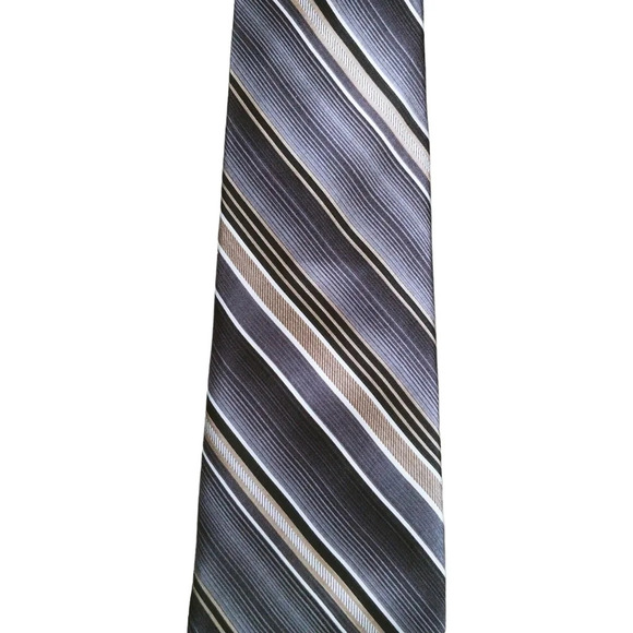 Arrow USA Silk Suit  Tie Gray Black Beige - Picture 3 of 5